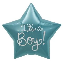Northern Star 22" It's A Boy Light Blue Star Shape Foil Balloon