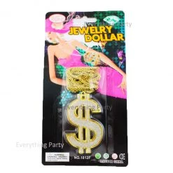 Everything Party Glitter Gold Dollars Sign Necklaces By Theme