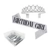Trademart Birthday Girl Tiara & Sash Set - Silver