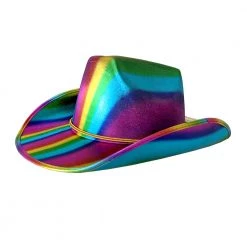 Trademart By Event Metallic Rainbow Cowboy Hat
