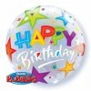 22" Qualatex Birthday Star Around Bubbles Balloon