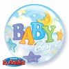 22" Qualatex Baby Boy Moon N Star Bubbles