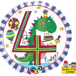Everything Party 18" Qualatex 4th Birthday Rachel Ellen Design Foil Balloon