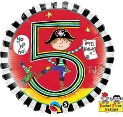 Everything Party Balloons 18" Qualatex 5th Birthday Pirate Foil Balloon