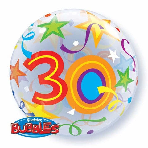 22" Qualatex 30th Birthday Bubbles Balloon Balloons