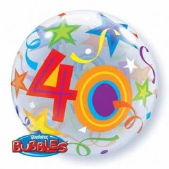 22" Qualatex 40th Birthday Bubbles Balloon Balloons