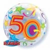 22" Qualatex 50th Birthday Bubbles Balloon