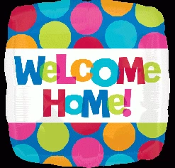 Hallmark 17" Anagram Welcome Home Polka Dots Foil Balloon Balloons
