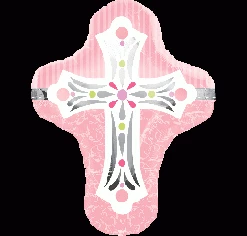 Everything Party Balloons 28" Anagram Pink Cross SuperShape Foil Balloon