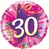 Anagram 18" Qualatex Pink Shining Star 30th Birthday Foil Balloon Balloons