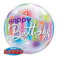 Balloons 22" Qualatex Birthday Star Burst Bubbles Balloon