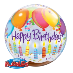 22" Qualatex Birthday Balloon And Candle Bubbles Balloon Balloons