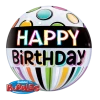 22" Qualatex Birthday Black Band Bubbles Balloon