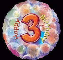 Everything Party Balloons 18" Happy 3rd Birthday Foil Balloon