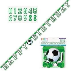Unique 3D Soccer Jointed Banner With Age Stickers 2.13m By Theme