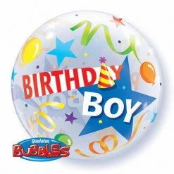 22" Qualatex Birthday Boy Bubbles Balloon