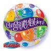 22" Qualatex Congratulation Balloon Ribbon Bubbles Balloon