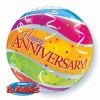 22" Qualatex Happy Anniversary Colourful Bubbles Balloon