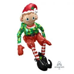 Balloons Anagram Foil Multi-Balloon Sitting Elf