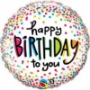 18" Qualatex Happy Birthday To You Dots Foil Balloon Balloons