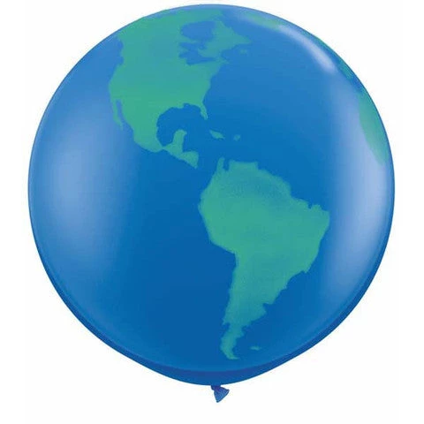 3ft Qualatex Printed Latex Balloon - Earth Map Balloons
