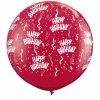 Balloons 3ft Qualatex Printed Latex Balloon - Happy Birthday Red