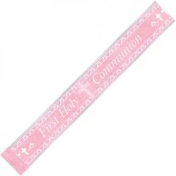 Everything Party First Holy Communion Banner (Pink, Blue)