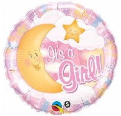18" Qualatex It's A Girl Celestial Foil Balloon Balloons