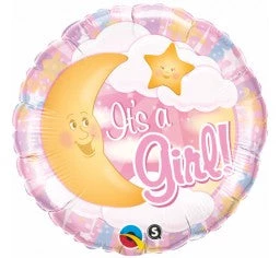 18" Qualatex It's A Girl Celestial Foil Balloon Balloons