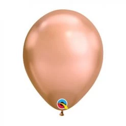 11" Qualatex Plain Latex Balloon - Round Chrome Rose Gold