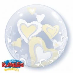 Qualatex 24" Heart Shape Double Bubbles Balloon Balloons