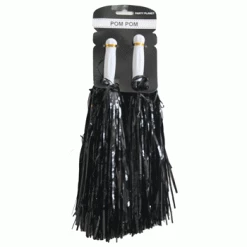Oceana Metallic Cheerleader Pom Pom - Black By Event