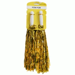 Everything Party Metallic Cheerleader Pom Pom - Gold School Book Week Costume