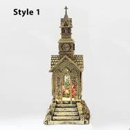 Pacific Wholesale Christmas Church Water Lantern With Music LED Light And Swirling Confetti