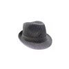 Oceana By Theme 1920's Gangster Stripy Fedora Hat - Black