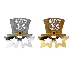 JD Party By Event Happy New Year Star Party Glasses With Glitter Top Hat