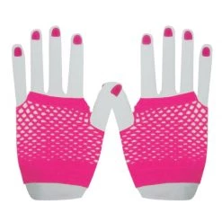 Dr. Tom's By Theme Short Fishnet Gloves - Hot Pink