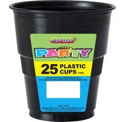 Everything Party 25pk Plastic Cups - Black
