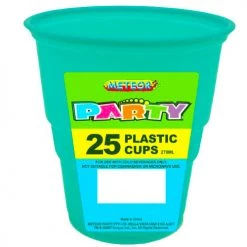 Everything Party 25pk Plastic Cups - Caribbean Teal All Birthday