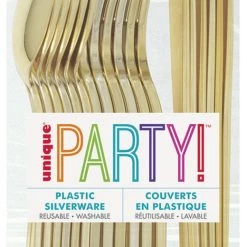 Meteor 18pk Metallic Gold Assorted Plastic Cutlery All Birthday