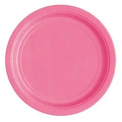 Unique All Birthday 20pk Hot Pink Paper Plates - 18cm