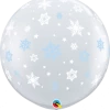Qualatex 3ft 90cm Qualate Printed Snowflake Latex Balloon