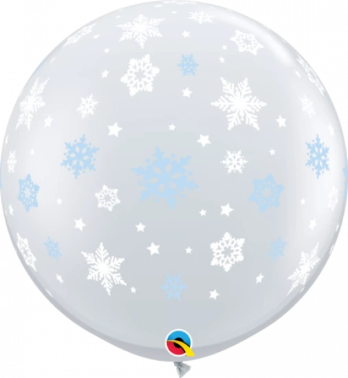 Qualatex 3ft 90cm Qualate Printed Snowflake Latex Balloon