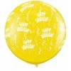 3ft Qualatex Printed Latex Balloon - Happy Birthday Yellow Balloons