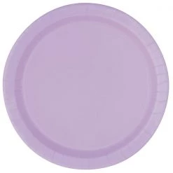 Unique 16pk Lavender Paper Plates - 23cm All Birthday