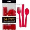 Everything Party All Birthday 24pk Plastic Cutlery - Ruby Red