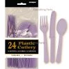 Everything Party 24pk Plastic Cutlery - Lavender