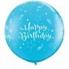 3ft Qualatex Printed Latex Balloon - Happy Birthday Blue
