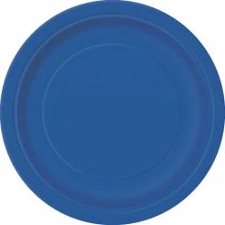 Unique All Birthday 20pk Royal Blue Paper Plates - 18cm