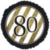 Qualatex 17" Happy 80th Birthday Gold & Black Glitter Foil Balloon Balloons